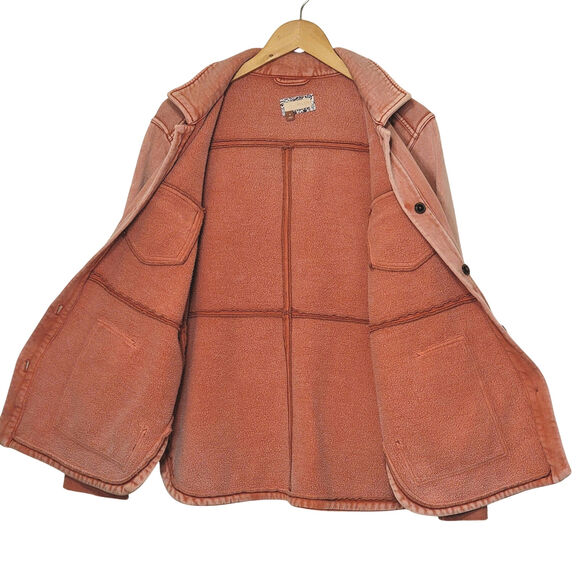 Pilcro Anthropologie Utility Shirt Jacket Retro Vintage Wash Button Up Red M - Picture 8 of 16